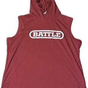Battle Sleeveless Hoodie in Red